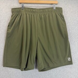 Zelos Athletic Shorts Training Gym Running Pockets Olive Green Mens‎ Size XL